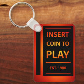 Insert Coin to Play Personalized EST Year Keychain キーホルダー (正面)