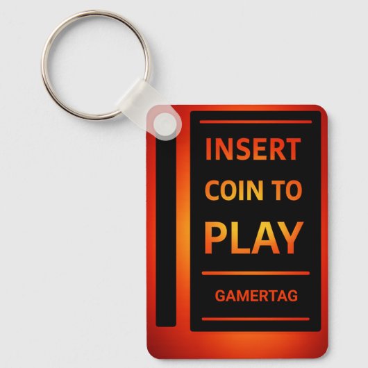 Insert Coin to Play Personalized Gamertag Keychain キーホルダー (正面)
