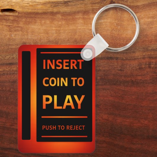 Insert Coin to Play Retro Arcade Keychain | Gamer  キーホルダー (裏面)