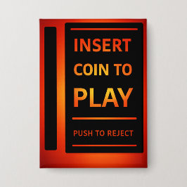 Insert Coin to Play Retro Arcade Pinback Button 缶バッジ