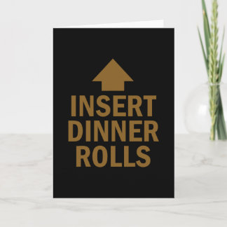 Insert Dinner Rolls Funny Pointing Arrow To Mouth  カード