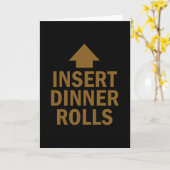 Insert Dinner Rolls Funny Pointing Arrow To Mouth カード (黄色い花)