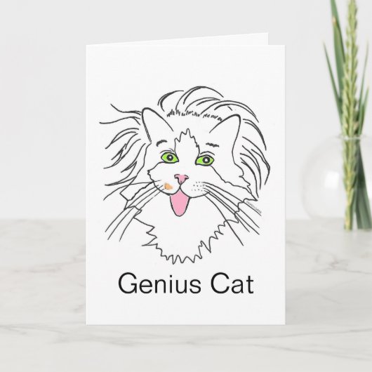 Inside 空白の Genius Cat Einsteinカルチャーポップ・アートのカード カード (正面)