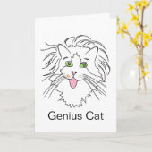 Inside 空白の Genius Cat Einsteinカルチャーポップ・アートのカード カード (黄色い花)