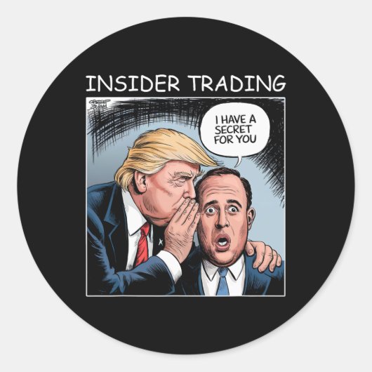 Insider Trading Trump - Funny  ラウンドシール (正面)