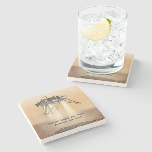 InSightの火星 ストーンコースター (横)