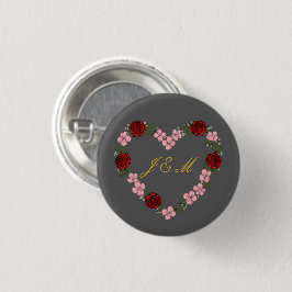 Insigne gris avec couronne de fleurs 缶バッジ