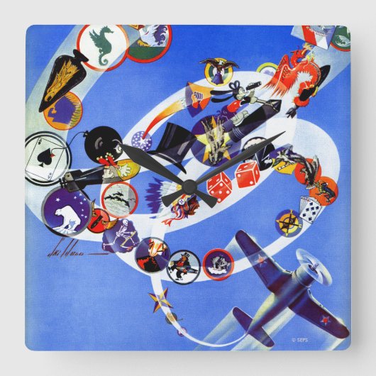 Insignia艦隊 スクエア壁時計 (正面)