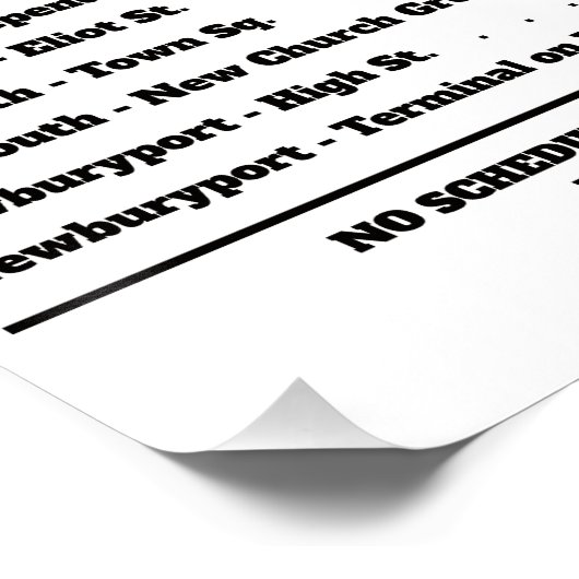 Insmouth Bus Schedule Joe Sargent ポスター (コーナー)