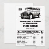 Insmouth Bus Schedule Joe Sargent 招待状 (正面/裏面)