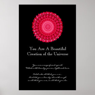 Inspiration Red and Black Flower Wheel ポスター