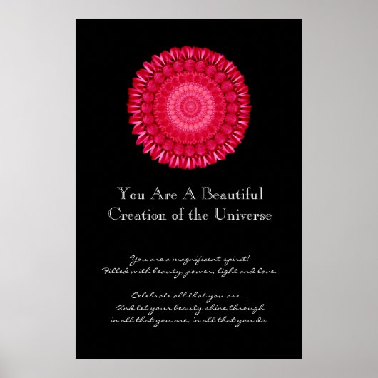 Inspiration Red and Black Flower Wheel ポスター (正面)