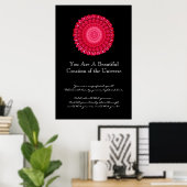 Inspiration Red and Black Flower Wheel ポスター (ホームオフィス)