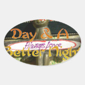 inspirationalな名言が刻まれたブロンズのウサギの彫刻 楕円形シール (正面)