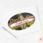 inspirationalな名言が刻まれたブロンズのウサギの彫刻 楕円形シール (封筒)