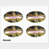 inspirationalな名言が刻まれたブロンズのウサギの彫刻 楕円形シール (シート)