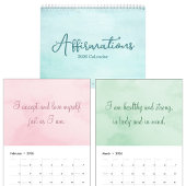 Inspirational Affirmations Quotes Watercolor 2026 カレンダー