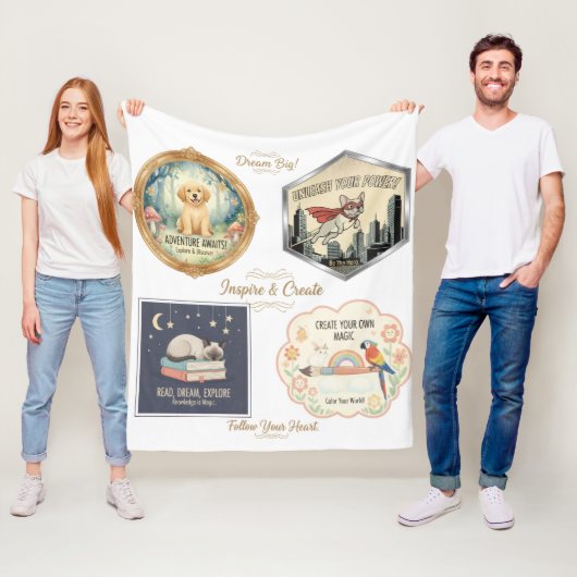 Inspirational animals and kids art collection フリースブランケット (インサイチュ)