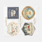 Inspirational animals and kids art collection フリースブランケット (正面(横))