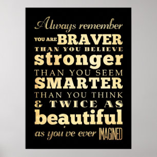 Inspirational Art-Always Remember You Are Braver ポスター