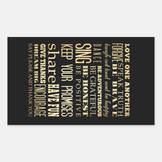 Inspirational Art - Love One Another. 長方形シール (正面)