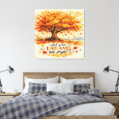 Inspirational Autumn Watercolor Tree キャンバスプリント (インサイチュ (寝室))