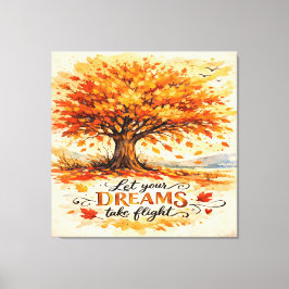 Inspirational Autumn Watercolor Tree キャンバスプリント