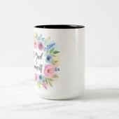Inspirational Be Kind to Yourself Floral  ツートーンマグカップ (中央)