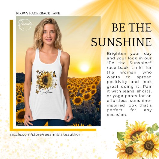 Inspirational Be the Sunshine Flowy Racerback Tank タンクトップ
