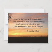 Inspirational Bible Verse 箴言 3:5-6 Church ノートカード (正面)