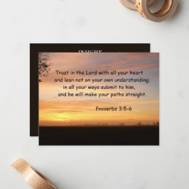 Inspirational Bible Verse 箴言 3:5-6 Church ノートカード