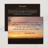 Inspirational Bible Verse 箴言 3:5-6 Church ノートカード (正面/裏面)