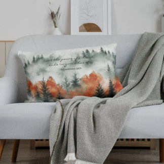 Inspirational Bible Verse Colossians 3:15 Nature  ランバークッション