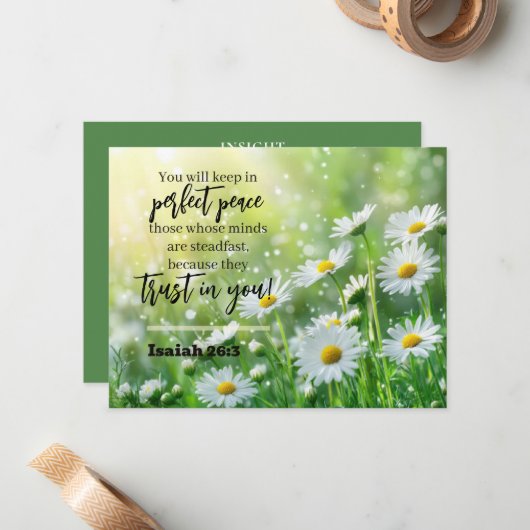 Inspirational Bible Verse Isaiah 26:3 Church  ノートカード (正面/裏面インサイチュ)