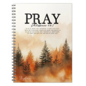 Inspirational Bible Verse Philippians 4:6-7  ノートブック (正面)