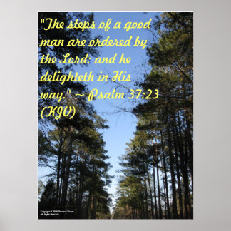 Inspirational Bible verse poster - Psalm 37:23 ポスター