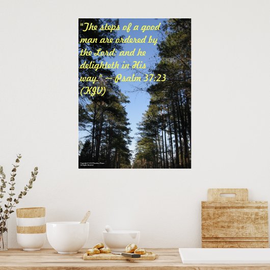 Inspirational Bible verse poster - Psalm 37:23 ポスター (キッチン)