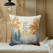 Inspirational Bible Verse Psalm 46:5 Autumn Pillow