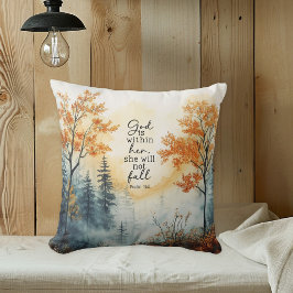 Inspirational Bible Verse Psalm 46:5 Autumn Pillow クッション