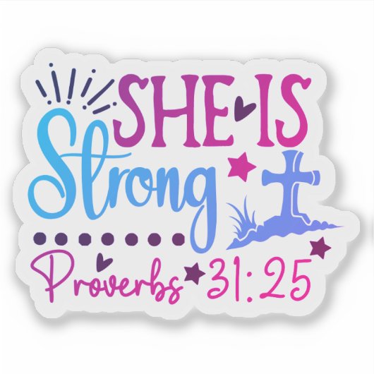 Inspirational Bible Verse Sticker for Empowerment シール (正面)