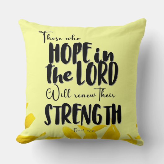 “Inspirational Bible Verse Throw Pillow – Faith-In クッション (正面)