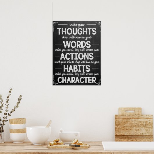 Inspirational Black and White Classroom Poster ポスター (キッチン)