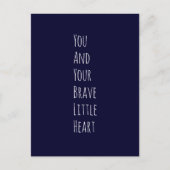 Inspirational Brave Little Heart Text Quote  ポストカード (正面)