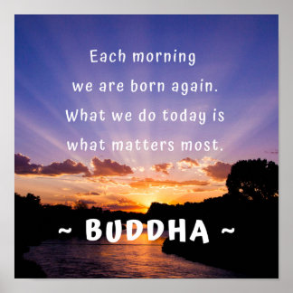 Inspirational Buddha Morning Quote ポスター
