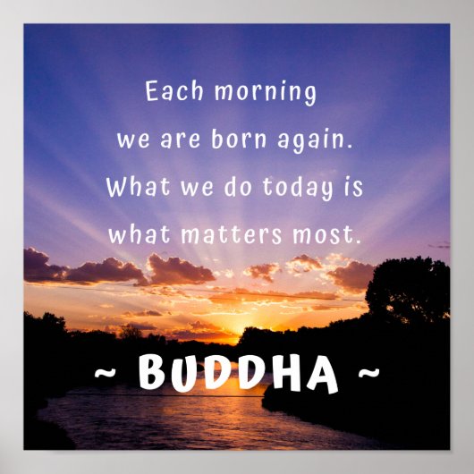 Inspirational Buddha Morning Quote ポスター (正面)
