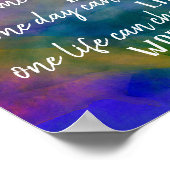 inspirational Buddha quote blue and purple bold  ポスター (角)