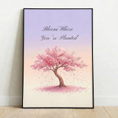 Inspirational Cherry Blossom Sakura Poster Wallart ポスター