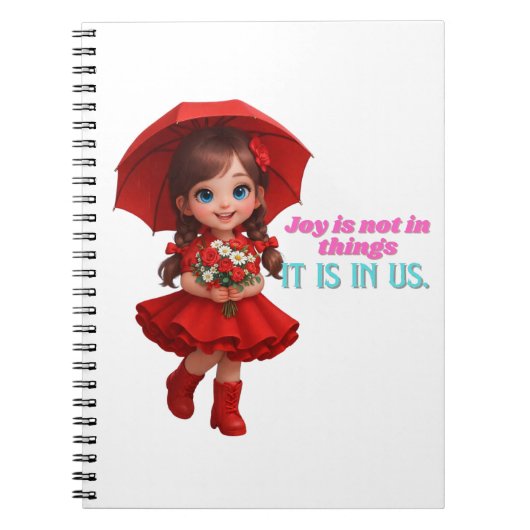 Inspirational Chibi Girl Spiral Photo Notebook ノートブック (正面)
