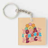Inspirational Choose Peace Wordart Keychain キーホルダー (正面)