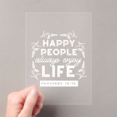 Inspirational Christian Quote from Proverbs 15:15 アクリル招待状 (インサイチュ (ポータブル))